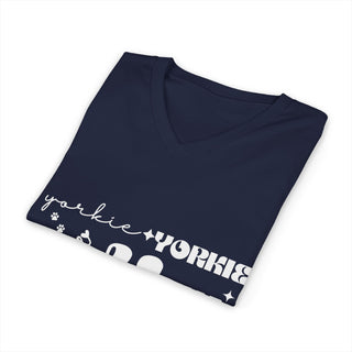 Yorkie Graphic V-Neck T-Shirt